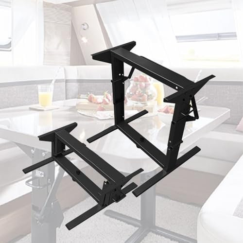 GQMYCDM Pied de Table Camping Car, Pied de Meubles Réglables, Pied de Table en Métal Pliables, Pied de Table Amovible, pour Caravane, Bateau, Yacht et Diverses Activités de Plein air