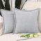 Madizz 2er Set Fransen Chenille Schlicht Zierkissenbezüge Modern Kissenbezug Kissenhülle Sofakissen Lendenkissen für Sofa Schlafzimmer Hellgrau 45x45 cm