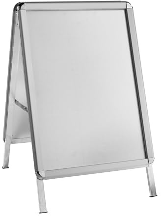 SPRINTIS - Kundenstopper SOLID-STOP A2 Outdoor, 32 mm Profil, rundeEcken, silber, Aufsteller, Werbeaufsteller, Customer Stopper