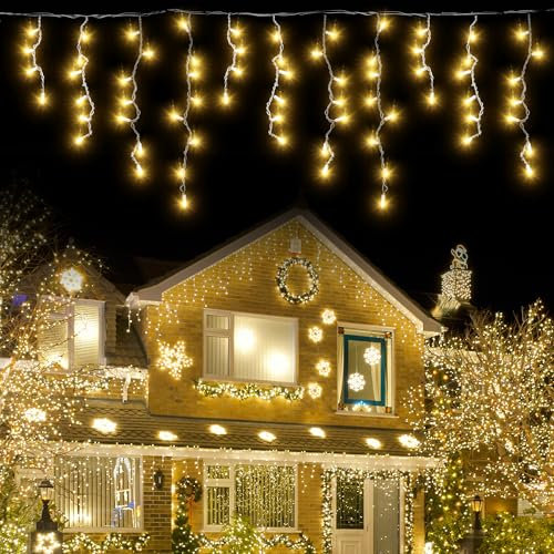 HappiHause Lichterkette 10m 400er LED Lichtervorhang mit Timer, 8 Modi lichterketten für Innen Party, Hochzeit, Balkon, Garten, Weihnachten Deko