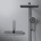 EMKE Sistema de Ducha Termostática, Ducha de Lluvia con Mangera 4-en-1, Barra de Ducha con Placa Termostática de 40 cm, Ducha de Lluvia Termostática,Antracita Mate