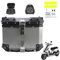 BLAFT Motorradkoffer Topcase für Piaggio Zip 2005-2023, Wasserdicht Topcase Aluminium Motorrad Heckbox Reisen Motorradkoffer für Lagerung Helm Motorradkoffer,36L-Silver