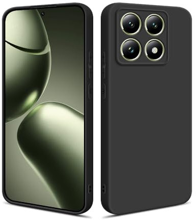 HS Products HSP Cover per Xiaomi 14T [repellente alla polvere] Custodia protettiva in silicone TPU premium | antigraffio antiurto | Protezione della fotocamera | Vestibilità sottile | Nero