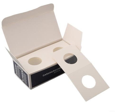 LVYXON Colección de monedas de cartón, colección de monedas Especificaciones de la caja de monedas Soporte de monedas Sello Almacenamiento de monedas Caja de cartón cuadrada (25 mm)