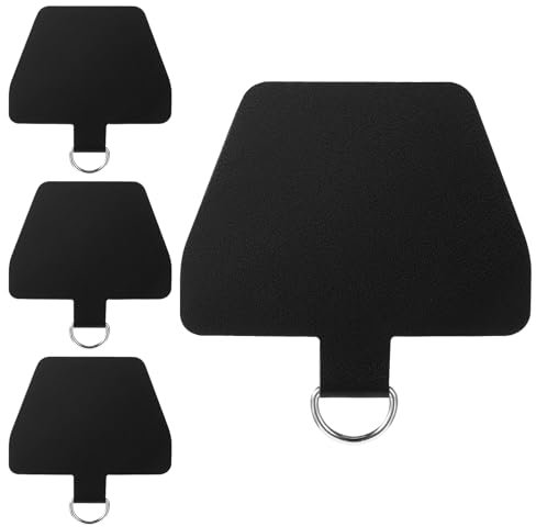 Xinjoduz 4 PCS Phone Lanyard Patch Black Cell Phone Tether Tab Safety with Adhesive Universal Phones Case Lanyard Insert Phones Strap Replacement Part for All Most Smartphones Full Coverage Cases