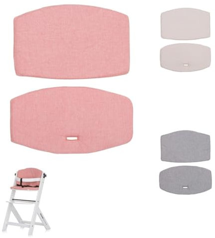 Chipolino Kinder-Kissenset Hochstuhl 2-teiliges Sitzeinlagen-Set für Holz-Stühle, Farben:rosa