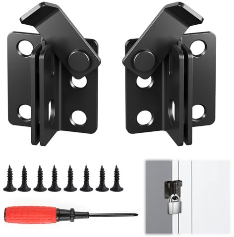DXLing 2 Stück Türriegel Edelstahl Bolzenriegel Schieberiegel für Verschiedene Arten von Türen Schlossriegel mit passende Schrauben Sicherheitsschloss (Rechte Öffnung und Links öffnen (Schwarz))