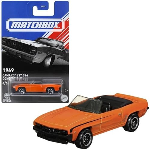 Matchbox 1969 Chevrolet Camaro SS 396 Cabrio, Maßstab 1:64, Druckguss, Orange, 4/6
