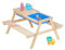 Relaxdays Tavolino da Bambini in Set con Panche da Esterno, Tavolo Picnic da Giardino, HLP: 50x89x86 cm, Legno, Naturale, Plastica