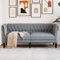 ChicAbode Chesterfield-Sofa 2-Sitzer Hellgrau Stoff Couch mit Armlehnen Rückenlehne Stützbeine, Polstersofa für Wohnzimmer, Couchgarnitur, Modern