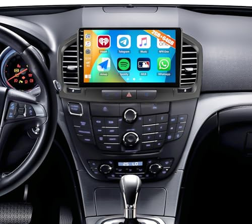 CAMECHO 2+64G Android 13 Car Stereo for Buick Regal 2009-2013/Opel Insignia 2008-2013 support Carplay&Android Auto, 9 Inch Double Din Touch Screen with Sat Navi Bluetooth WIFI FM+Rear View Camera