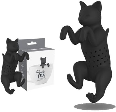 2 Stück Teesieb aus Silikon in Katzenform, Wiederverwendbarer Teefilter für Teetassen & Teekannen, PHMING Lustiges Teeei für Losen Tee