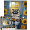 Tucocoo Waschbär Lesen Zeitung Puzzles 1000 Stück, Tier sitzend auf Toilette Kunst Puzzle für Erwachsene Sonnenblumen Bauernhausstil DIY Handwerk Puzzles für Heimdekoration Geschenk, Familienspiele