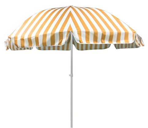 240cm Sombrilla de Playa Portátil Sombrilla Redonda de Rayas Naranja-Blanci con 8 Varillas para Terraza, Jardín y Patio