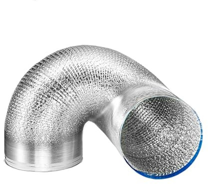 Langer Entlüftungsschlauch, flexible Rohrisolierung, Aluminiumkleidung, 2 Klemmen inklusive, for Abluftventilator, Trockner (4 m, 200 mm)(4m 160mm)