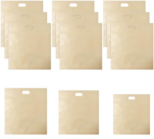 12 Pack Reusable Toaster Bags ，Washable Heat Resistant Non-Stick Toasted Sandwich Toastie Bags for Toaster Grill Oven, Microwave & Grill（16 * 16.5cm，16 * 18cm，17 * 19cm）