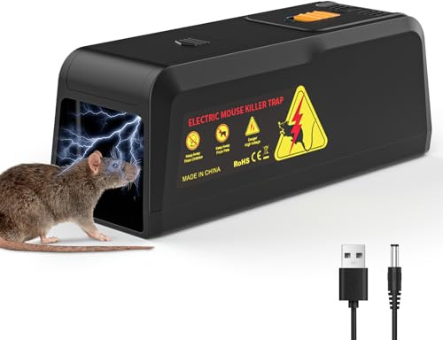 Vankarr Rattenfalle Elektrisch 2800V,Mausefalle Elektrische für Drinnen,Wiederverwendbar Mausefalle für Küche Rattenfänger Effektive und Giftlose Rattenbekämpfung