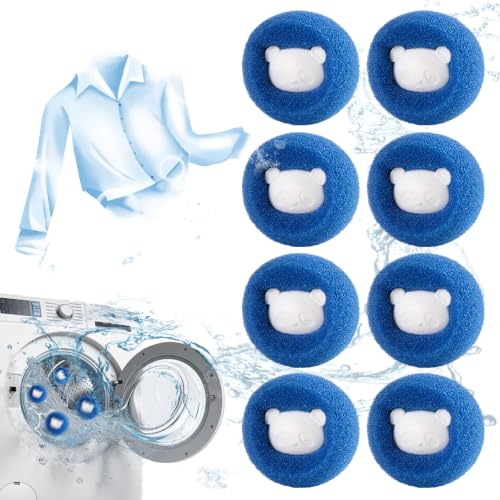 Pet Hair Remover Washing Machine, 8 PCS Pet Hair Catcher Traps Fur | Reusable Washing Machine Hair Catcher, Anti-Tangle Design, Protects Fabrics, For Clothes & Bedding