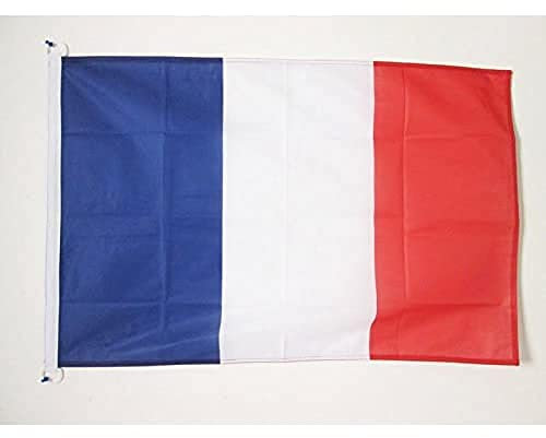 AZ FLAG - Drapeau France Spécial Extérieur - 150x90 cm - Drapeau Français En Maille Bloquée Avec Anneaux Plastiques Intégrés - 170g