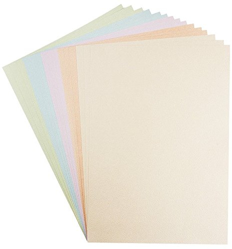 Ideen mit Herz Deko-Karton, Leinen-Optik, hochwertig geprägt | Bastelpapier, Tonkarton, Tonpapier | Grußkarten & Geschenkanhänger basteln | DIY, Karten, Basteln (Prag, 15 Bogen, Pastelltöne, Din A3)