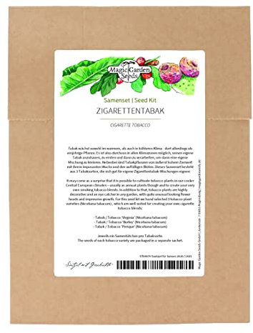 Tabacco da sigaretta - Set di semi con 3 varietà di tabacco adatte per miscele di tabacco da sigaretta