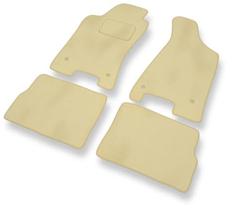 Mossa - Fußmatten Auto kompatibel mit Audi 80 IV B4 (1991-1996) - Premium Velours beige Automatten Autoteppiche 1