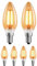 ledscom.de 6 Stück E14 LED Leuchtmittel, Kerze, extra warmweiß (2500 K), 4,1 W, 458lm, goldfarben