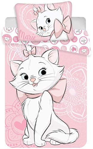 Disney KinderBettwäsche Set Marie Aristocats Hell Rosa 140x200 cm