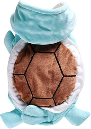 ChezAbby Funny Tortoise Cat Dog Costumes Halloween Christmas Pet Cosplay Clothes Adorable Flannel Dog Pajamas Outfit Soft Velet Puppy Apparel Fleece Doggie Sweater Warm Cat Coat Medium