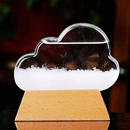 Fuoliystep Station météo en verre, verre tempête, prévisions météo, nuages, baromètre liquide, prédicteur météo, mode, bureau, maison, verre météo décoratif, cadeaux pour la Saint-Valentin, un