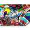 murando - Papier peint panoramique inspirant 400x280 cm - Revêtement mural décoration salon - Inscriptions murales colorées de graffitis dans la rue des adolescents anglais i-C-0178-a-a