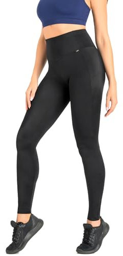 Teyli Damen Sport Leggings Yoggi Schwarz L
