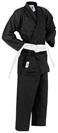 Hanni-Fashion Karateanzug Karate Anzug Schwarz mit Weißen Gürtel 110-200 - BLC