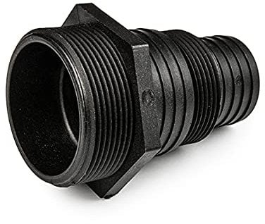 BFG Pump Adapter Garden Hose Connector - 2 and 1.5 BSP Threads, Barbed Hose Tail for 38mm and 51mm Hoses - Polypropylene Build, Perfect for Gardens, Crops, and Wells - Seamless Water Supply