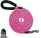 Plutus Pet Long Rope Dog Lead - Comfortable Padded Handle, Reflective Nylon Heavy Duty Rope - 4.5m, 6m, 9m for Small to Large Dogs (4.5m, Pink)