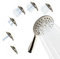 SparkPod 6-Function High Pressure Shower Head - 6 Wide Angle Handheld Shower Head - Refreshing Rain Mode for Fast and Effective Rinsing - 2X Muscle Relief Massage Force - Elegant Brushed Nickel