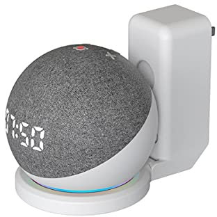 Für Amazon Echo dot 4 / Echo dot 5 Halter Wandhalterung Ständer Halterung Zubehör mit integriertem Kabelmanagement,Keine Schrauben notwendig Lautsprecher Zubehör Rack (Amazon Echo dot 4 / 5,Weiß)