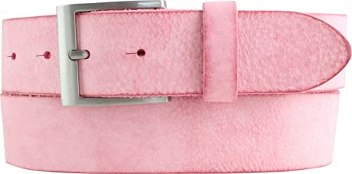BELTINGER Herren-Gürtel aus weichem Vollrindleder Vintage-Look 4 cm | Jeans-Gürtel für Herren 40mm | Ledergürtel Used-Look | Fuchsia 115cm