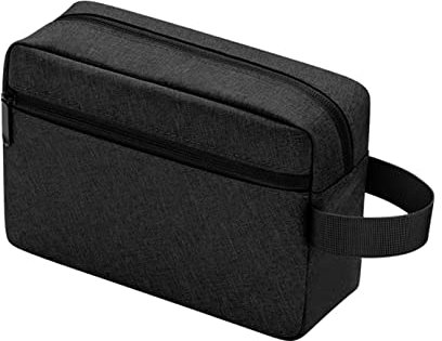 Toiletry Bag for Women Men Travel Wash Bag Water-Resistant Gym Shaving Organiser Bag, Shower Bathroom Makeup Bag Toiletries Accessories, Foldable Storage with Handle for Cosmetics Brushes Tools, Black