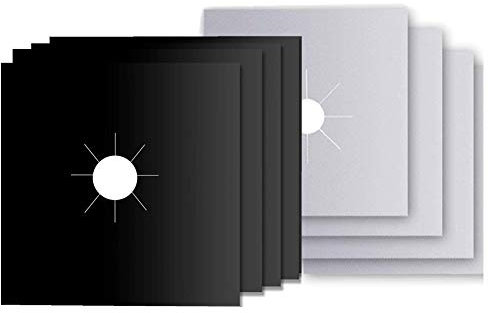 Wresetly Pack of 8 Gas Hob Range Protection Stove Top Burner Protection Liner Lid Cleaner Cooker Covers Reusable Gas Hob Mats