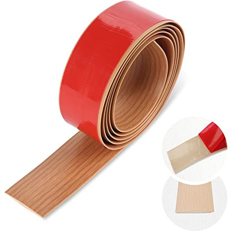 Oursouion2m*5cmPVC Floor Transition Strip Self-Adhesive Door Threshold Bars Door Divider Strip Stick on Floor Divider Flooring&Carpet Edge Trim Joining Strip - Yellow Oak Grain