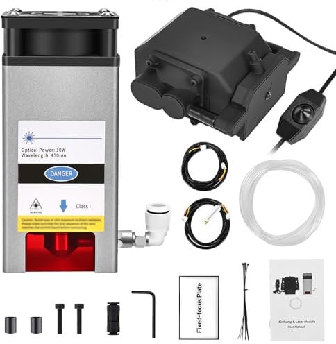 Luftunterstütztes Router Lasermodul, 40W Ausgangsleistung/10 W optischer Leistungsmodulkopf für Router, Router-Zubehör DIY CNC Fräser 3018-Serie, Laser Graviermaschine mit 2-Achsen-Fräser