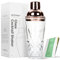 Glass Cocktail Shaker, JOYCEMALL 14.5 Ounce Cut Crystal Shaker Tumbler Bartender Shaker with Stainless Sealing Steel Cap & Strainer, for Home Use & Bar Whisky Cocktail - Rosegold