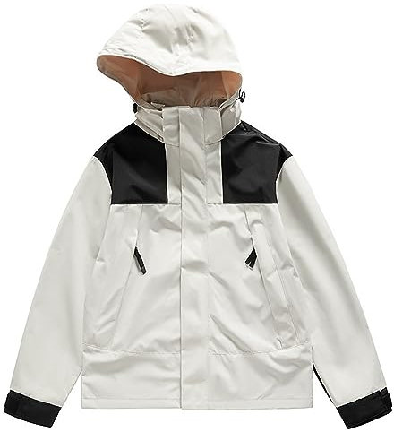 rtdgcv Hoodie Herren Reißverschluss Herren Frühling und Herbst dünner einlagiger Ladungsmantel elastischer atmungsaktiver Mantel Vintage Hoodie (White, XL)