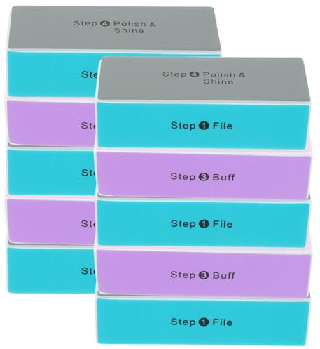 FRCOLOR 20pcs Four-Sided Nail Buffer Block Nail Brush for Manicure Pedicure Artwork Polishing Random Color