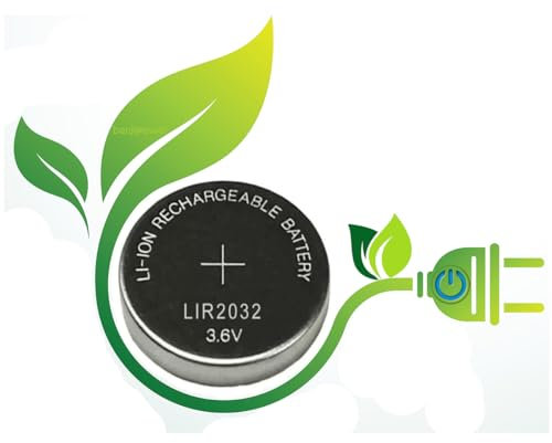 BenjiPower - Batterie a bottone LIR2032 ricaricabili - Sostituiscono le batterie a bottone CR2032 - da Ex...: Scheda madre, Calcolatrice tascabile, Candele elettriche, Computer per biciclette,