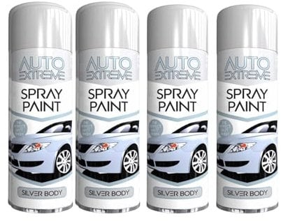 YSAMAX All Purpose Auto-Extreme Spray Paint, Boast a Stunning Appearance, Long-Lasting Durability, Effortless Excellence, Silver Body Gloss, 250 ML (4PCS)