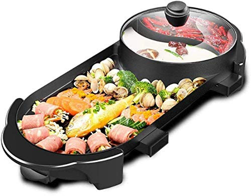 Gerrit Olla Caliente Para Barbacoa Multifuncional Olla Doble, Parrilla Eléctrica Portátil Barbacoa Multifuncional 2 En 1 Olla Caliente Parrilla Para Barbacoa Y Olla Caliente Barbacoa Para Freír Parri