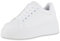 VAN HILL Damen Plateau Sneaker Keilabsatz Plateau Vorne Trendy Schuhe 214567 Weiss Plateau 41