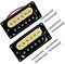 1 Set 2 Stück Neckbrücke Zebra Gesicht Humbucker Doppelspulenabnehmer für E-Gitarren-Pickup (Schwarze Sahne) Pickup für E-Gitarre